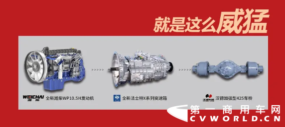 今天，小編為大家介紹一下徐工重卡的明星產(chǎn)品——漢風G7 ULT超輕版牽引車。該車搭載濰柴WP10.5H發(fā)動機，最大460馬力，自重低至7.9噸。不管是動力和載重能力都比較出色，該車堪稱標載運輸領域的利器。