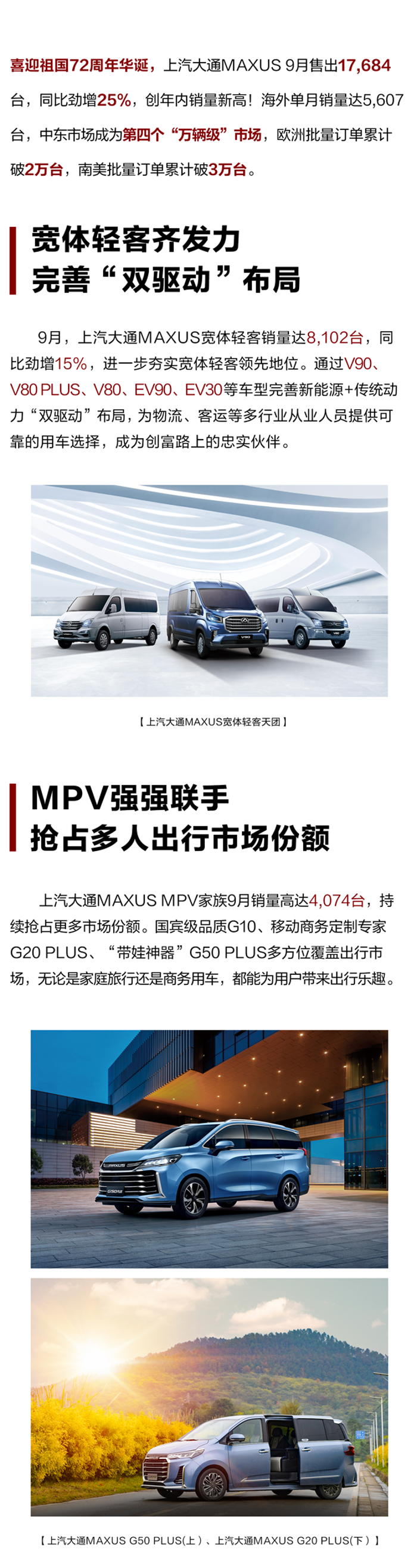 上汽大通MAXUS 9月創(chuàng)年內(nèi)銷量最高，熱銷海外，顯中國智造風(fēng)采。