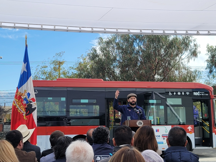 智利時間2024年5月9日，中通客車公司純電動車批量交付儀式在智利奧希金省蘭卡瓜市成功舉行。